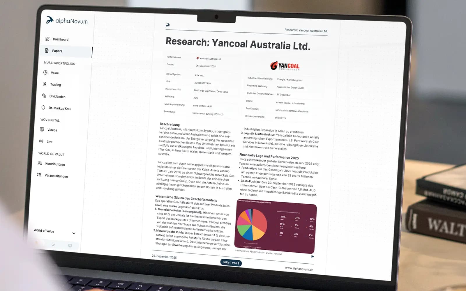 alphaNovum Portal Mockup Yancoal Paper