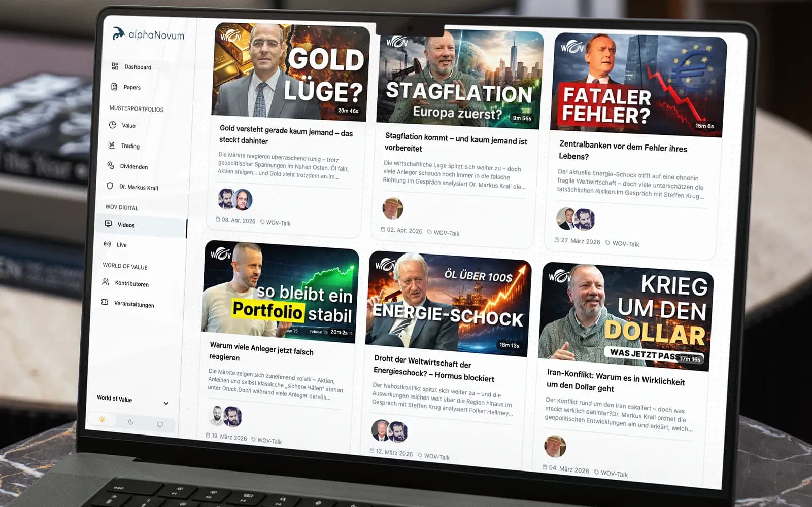 alphaNovum Portal Mockup Videos